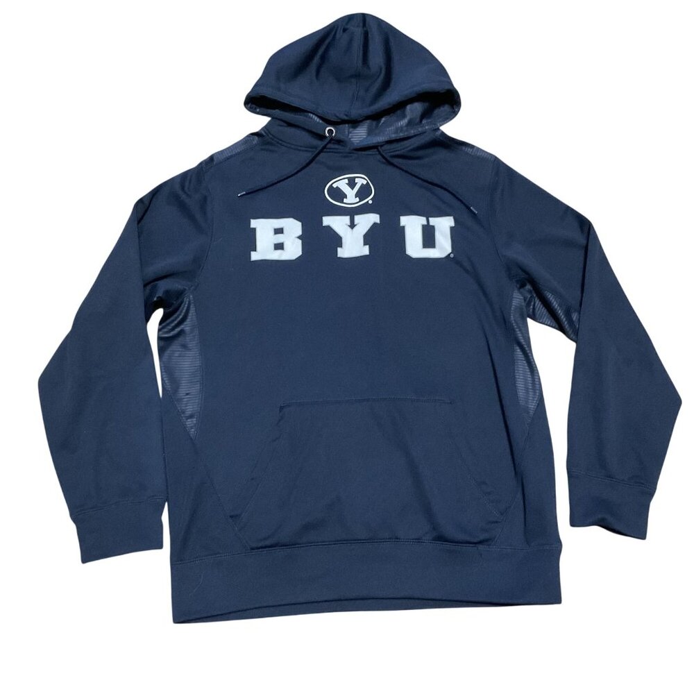 BYU Navy Blue Hoodie Campus Heritage Collection Sz L Pullover Sweatshirt Unisex